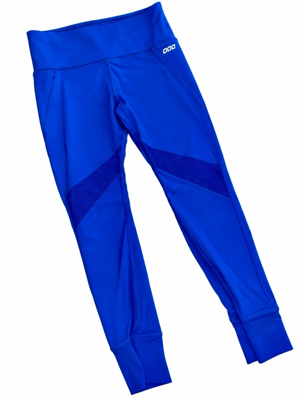 Lorna Jane Electric Blue Mesh-Panel 7/8 Leggings